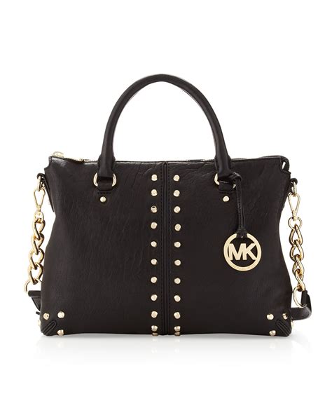 micheal kors black bag|michael kors black studded handbag.